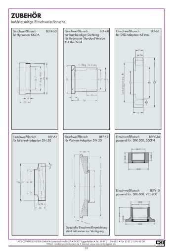 ZUBEHÖR FÜR HYDROCONT - ACS-CONTROL-SYSTEM Gmbh