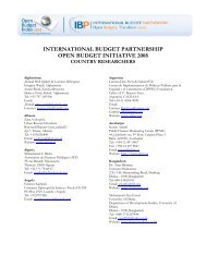 Researcher Contact List 2008 - International Budget Partnership