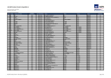 AXA MPS Guidare Protetti Elenco filiali attive al 12/06/2012