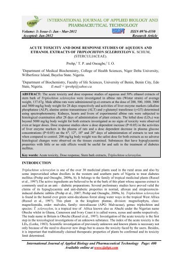 acute toxicity study of aqueous extract of coccinia indica roots