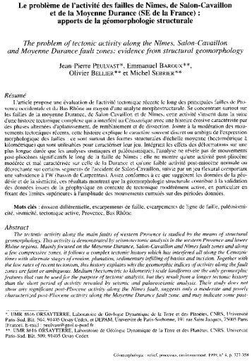 Peulvast et al 1999 - Académie d'Aix-Marseille