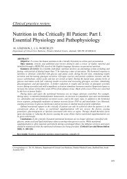 Nutrition in the Critically Ill Patient - College of Intensive Care Medicine