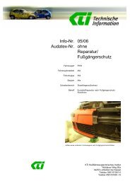 Info-Nr. 05/06 Audatex-Nr. ohne Reparatur/ Fußgängerschutz - KTI