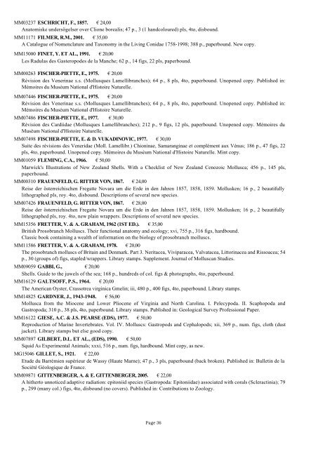 Catalogue Malacology No. 12 (April 2013) - Strack Books