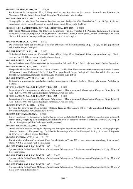 Catalogue Malacology No. 12 (April 2013) - Strack Books