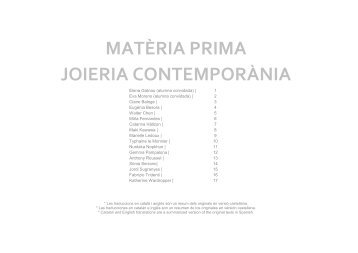 MATÈRIA PRIMA JOIERIA CONTEMPORÀNIA - CCAM