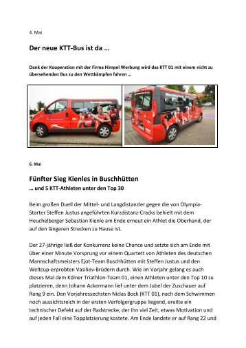 Mai 2012 - Berichte aus dem Mai - Kölner Triathlon Team 01 eV