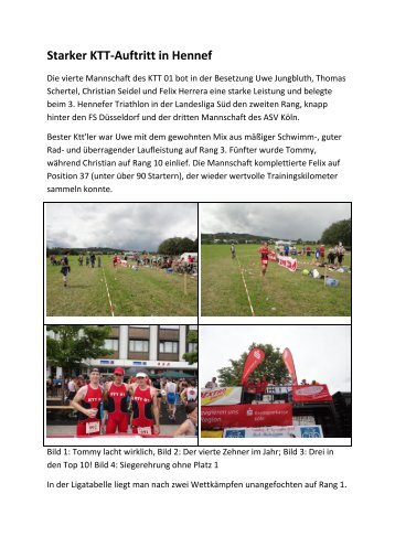 Starker KTT-Auftritt in Hennef - Kölner Triathlon Team 01 eV