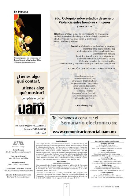 Onomatopeyas, sensaciones y atmósferas en el Teatro Casa - UAM ...