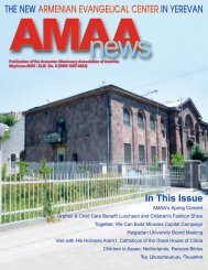 In This Issue THE NEW ARMENIAN EVANGELICAL CENTER IN ...