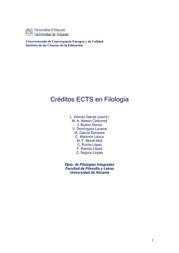 Créditos ECTS en Filología - Vicerrectorado de Estudiantes y ...
