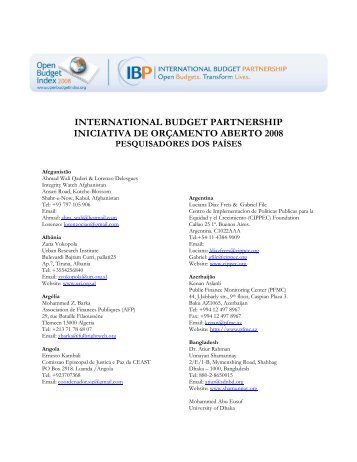 Researcher-Contact-List-2008-Portuguese - International Budget ...