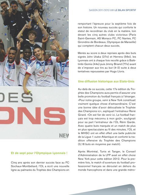 2011/2012 - Rapport d'activité de la LFP (7,6 Mo) - Ligue de Football ...