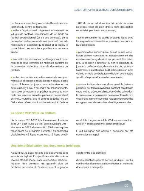 2011/2012 - Rapport d'activité de la LFP (7,6 Mo) - Ligue de Football ...