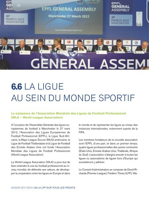 2011/2012 - Rapport d'activité de la LFP (7,6 Mo) - Ligue de Football ...