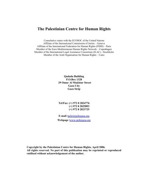 Annual Report - Palestinian Center for Human Rights