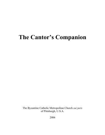 The Cantor's Companion - Metropolitan Cantor Institute