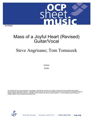 Mass of a Joyful Heart (Revised) Guitar/Vocal - Mike Young