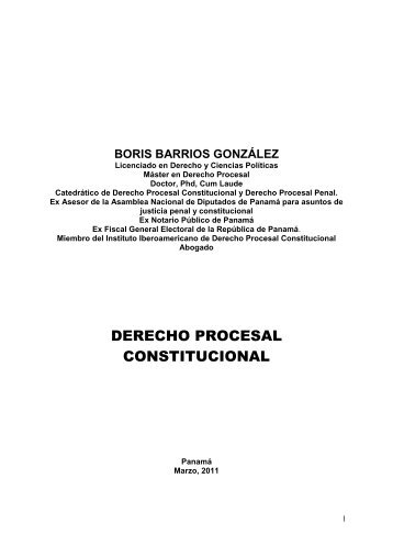 Derecho Procesal Constitucional - Dr. Boris Barrios González