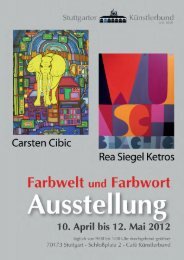 Pressemitteilung zur Ausstellung - Stuttgarter Künstlerbund