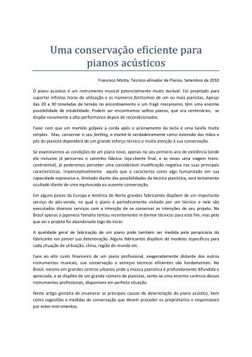 Uma conservação eficiente para pianos acústicos - Chave de Afinar ...