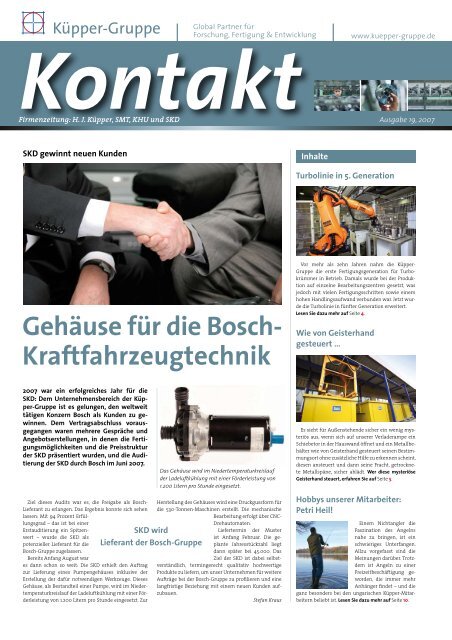 Gehäuse für die Bosch- Kraftfahrzeugtechnik - kuepper-gruppe.de