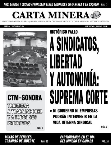 ctm-sonora - Sindicato Nacional de Trabajadores Mineros ...