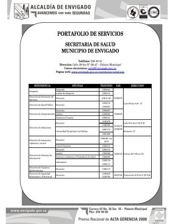 PORTAFOLIO DE SERVICIOS - Envigado