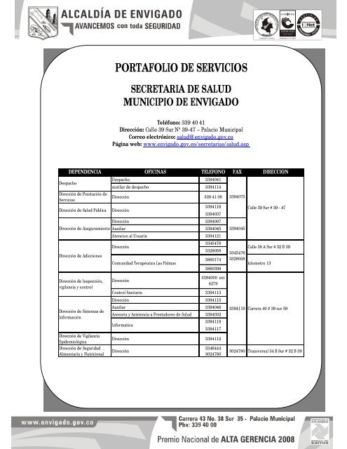 PORTAFOLIO DE SERVICIOS - Envigado