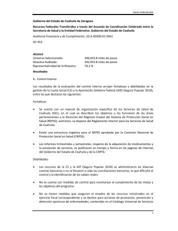 informe del resultado de la fiscalización superior de la cuenta ...