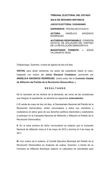 TEE/SSI/JEC/010/2010 - Tribunal Electoral del Estado de Guerrero
