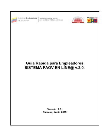 Guía Rápida para Empleadores SISTEMA FAOV EN LÍNE@ v.2.0.