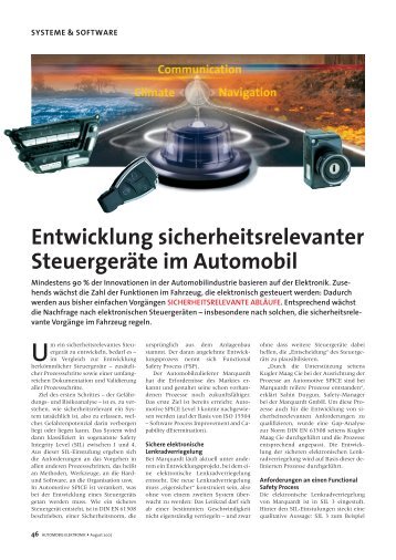 Artikel von Roland Papst in Automobil-Elektronik August/2007