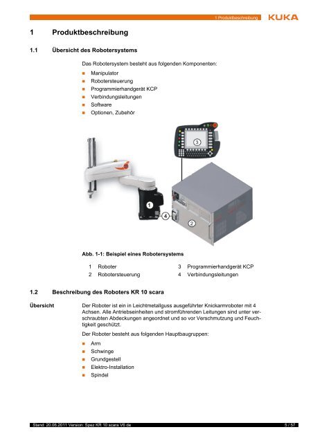 KR 10 scara R600, R850 - KUKA Roboter