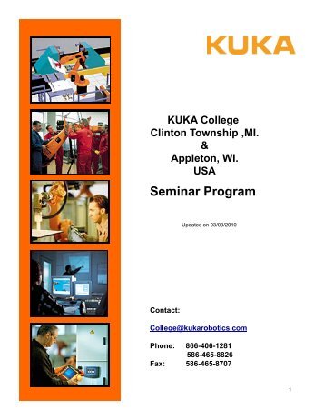 Seminar Program Appleton (PDF) - KUKA Roboter