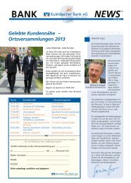 Aktuelle Ausgabe als .pdf - Kulmbacher Bank eG