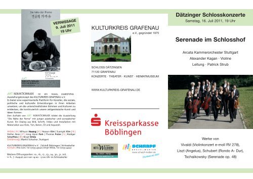 Serenade im Schlosshof - Kulturkreis Grafenau