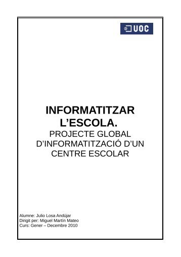 INFORMATITZAR L'ESCOLA.