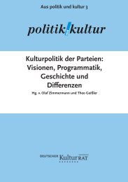 Kulturpolitik der Parteien - Deutscher Kulturrat