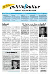 politik und kultur - Deutscher Kulturrat