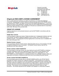 Originlab END-USER LICENSE AGREEMENT