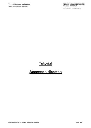 Guia Tutorial accessos directes - Federació Catalana de Patinatge