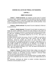 CONVENI COL·LECTIU DE TREBALL DE PANADERIA CAPITOL I ...