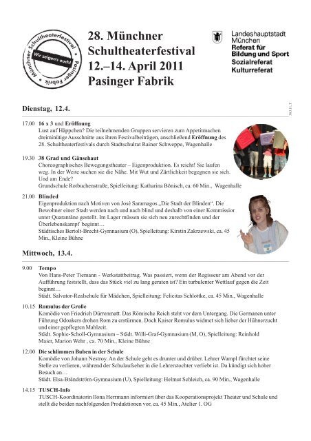 Schultheaterfestival 2011 Programm_t2.p65 - Kultur & Spielraum eV