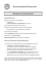 Merkblatt für Studienbewerber - Kunstakademie Düsseldorf