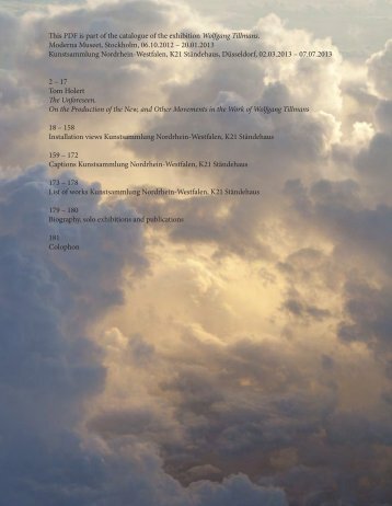 This PDF is part of the catalogue of the exhibition Wolfgang Tillmans ...