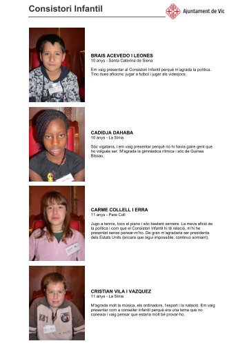 Consellers i conselleres infantils 2011/12 - Ajuntament de Vic
