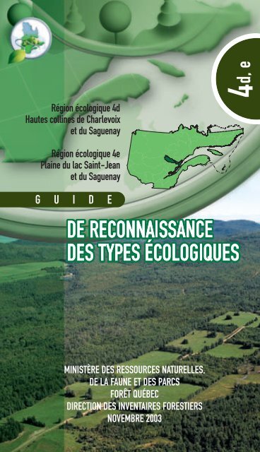 Guide de reconnaissance des types écologiques - Ministère des ...