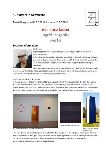 der rote faden ingrid langanke werke - Kunstverein Schwerte