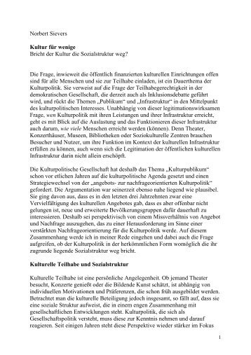 Norbert Sievers - Kulturpolitische Gesellschaft eV